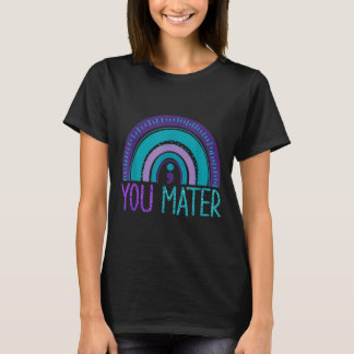 Camiseta You Semicolon Suicide Prevention Purple Teal Rainb