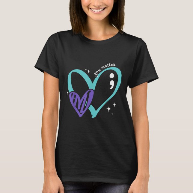 Camiseta You Suicide Prevention Awareness Teal &amp; Purple (Frente)