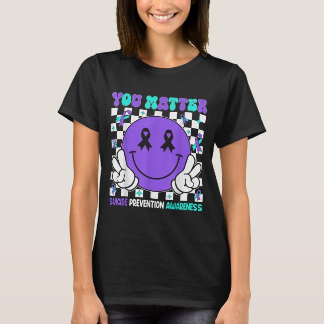 Camiseta You Suicide Prevention Awareness Teal Purple Ribbo (Frente)