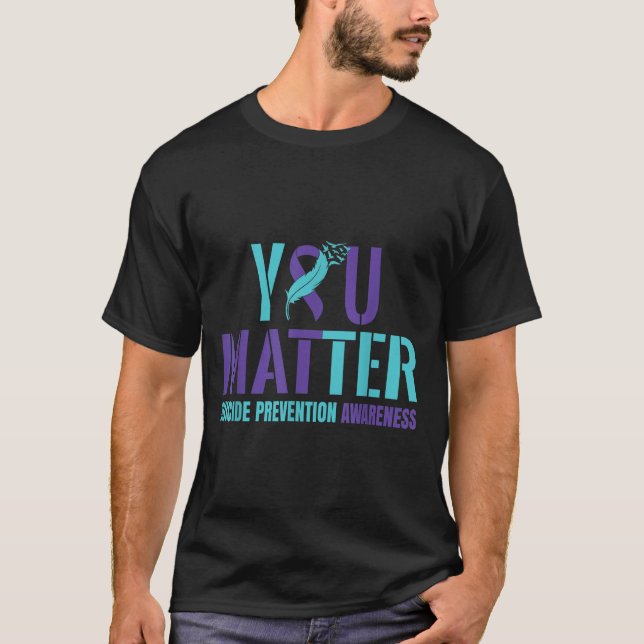 Camiseta You - Suicide Prevention Teal Purple Awareness Rib (Frente)