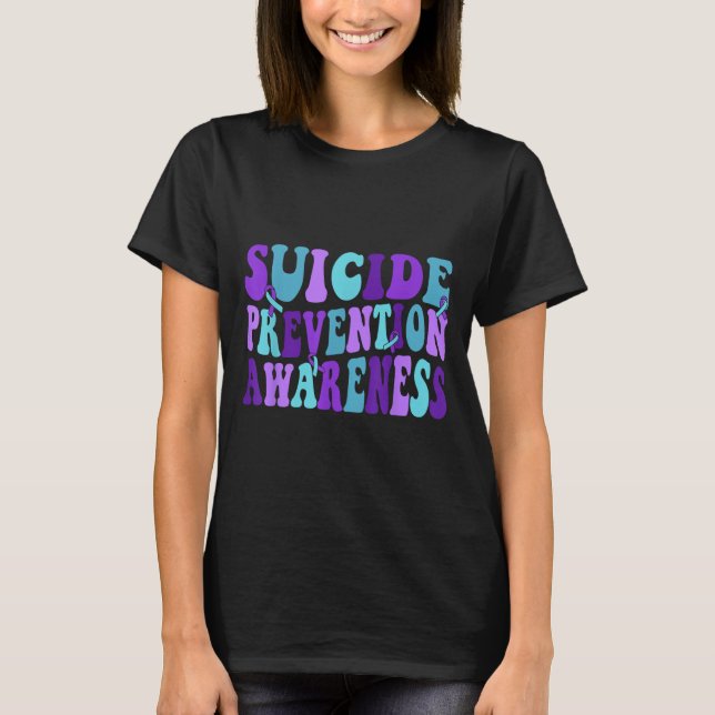 Camiseta You Suicide Prevention Teal Purple Awareness Ribbo (Frente)