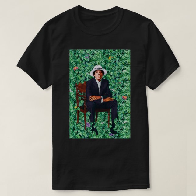 Camiseta Young Barack Obama Retrait Weed (Frente do Design)