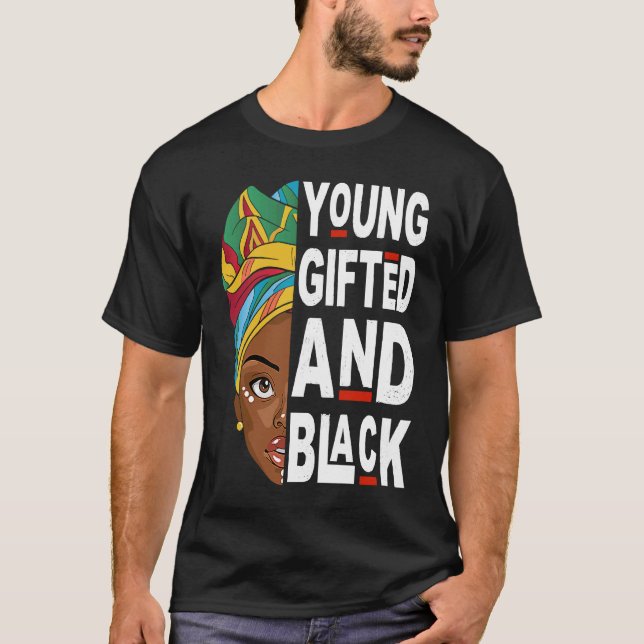 Camiseta Young ed And Black Afro Black History Month Melani (Frente)