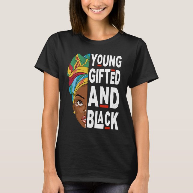 Camiseta Young ed And Black Afro Black History Month Melani (Frente)