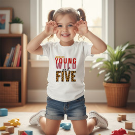 Camiseta Young Wild and Five Leopard Birthday Toddler Tee