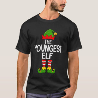 Camiseta Youngest Elf Xmas Matching Family Elf Squad Christ