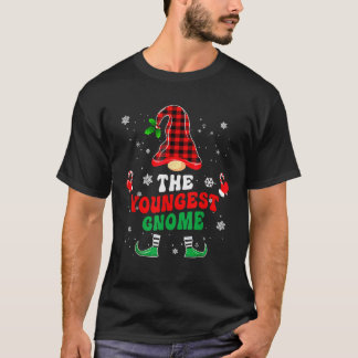 Camiseta Youngest Gnome Buffalo Plaid Matching Family Chris