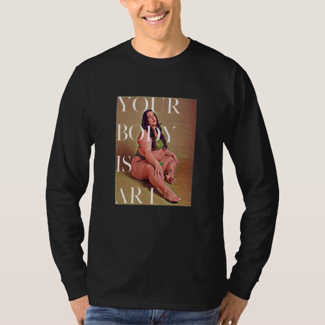 Camiseta Your Body is Art - Fat Positive Self Care (Frente)