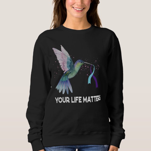 Camiseta Your Life Matters Ribbon N Suicide Awareness Menta (Frente)
