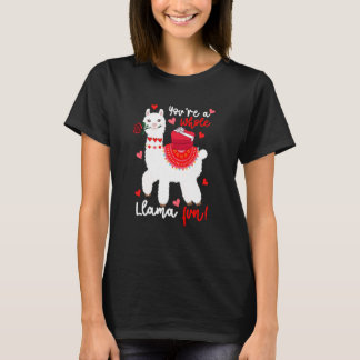 Camiseta You're A Whole Llama Fun Valentine Llama Flowers F
