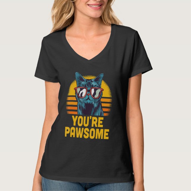 Camiseta You're Awesome Cat Pun Cat Mom Kitten Dad Birthday (Frente)