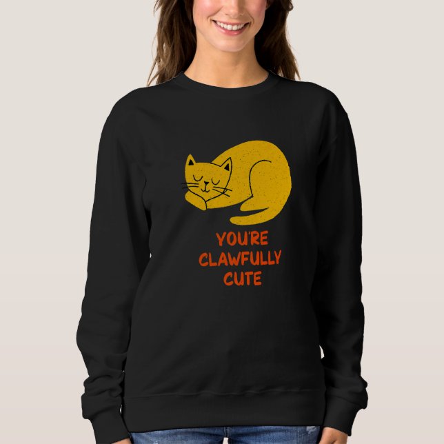 Camiseta You're Clawfully Cute Cat  Couples Kitten (Frente)