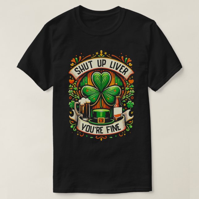 Camiseta Youre Fine Irish St Patricks Day Bebendo (Frente do Design)
