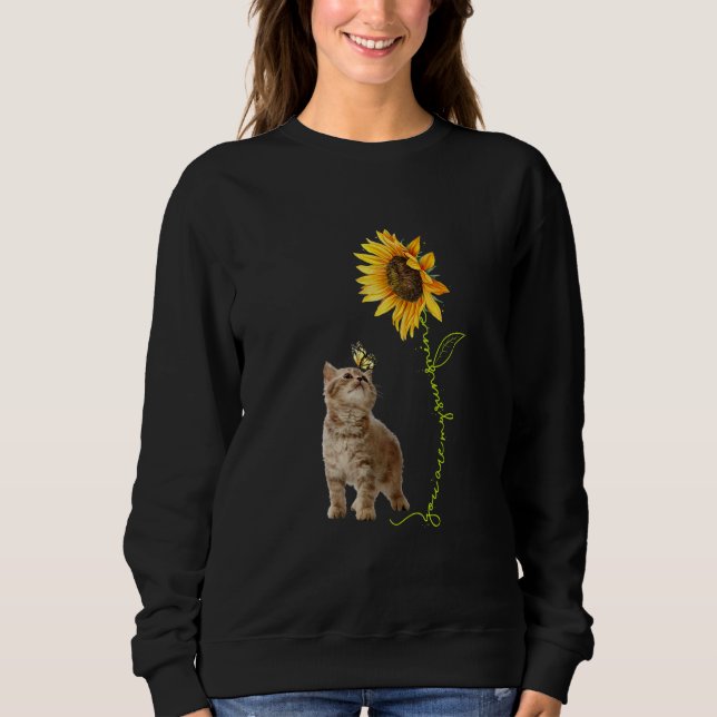 Camiseta You're My Sunshine Sunflower Brown Baby Cat Play B (Frente)