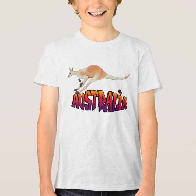 Camiseta Youth Australia Kangaroo Retro Graphic  (Frente)