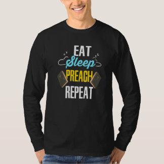 Camiseta Youth Pastor For Preacher Eat Sleep Preach