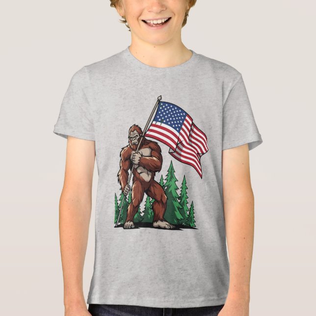 Camiseta Youth Patriotic American Flag Graphic Celebration  (Frente)