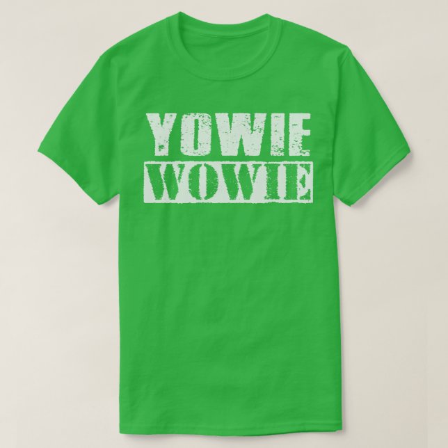 Camiseta Yowie Wowie Vintage Texto Branco (Frente do Design)