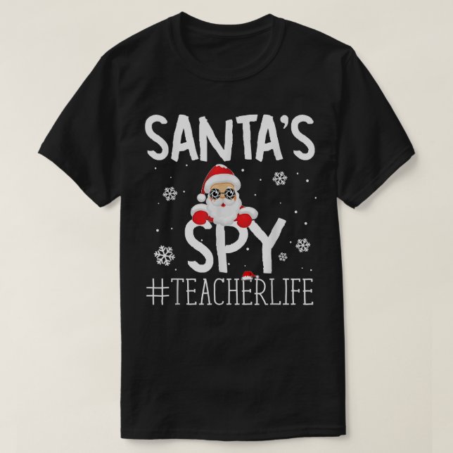 Camiseta YpXb Merry Xmas Papais noeis Spy Teacher Life Nata (Frente do Design)