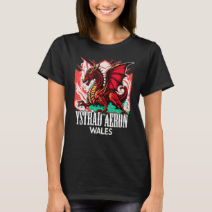 Camiseta Ystrad Aeron Wales Welsh Flag Y Ddraig Goch Dragon