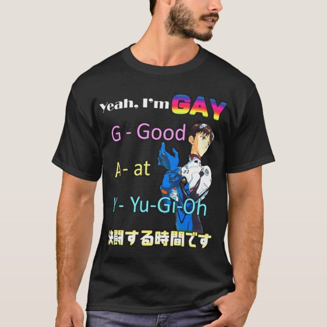 Camiseta YuGiOh! Sim Sou GAY Muto Yugi Yugi là Katsuya An (Frente)
