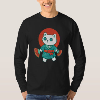 Camiseta Yukata Japonês Cat