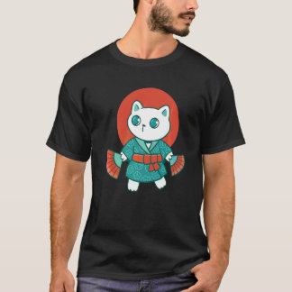 Camiseta Yukata Japonês Cat