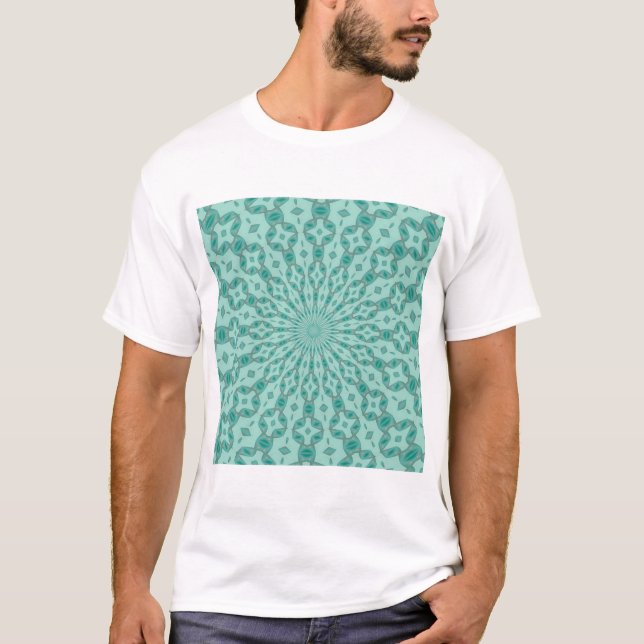 Camiseta Yukka Verde e Tonalidade Rosa Caleidoscópio (Frente)