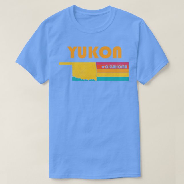 Camiseta Yukon Oklahoma Vintage angustiou Souvenir (Frente do Design)