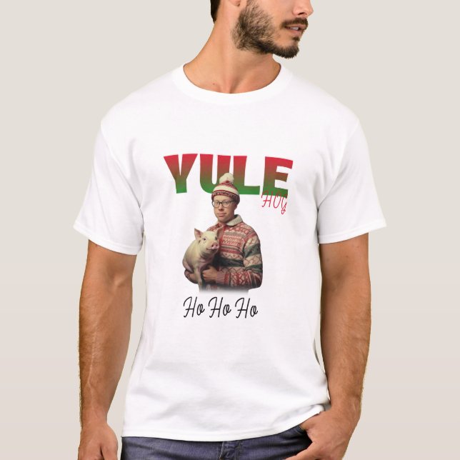 Camiseta Yule Hog Arkansas Razorback Ugly Christmas (Frente)