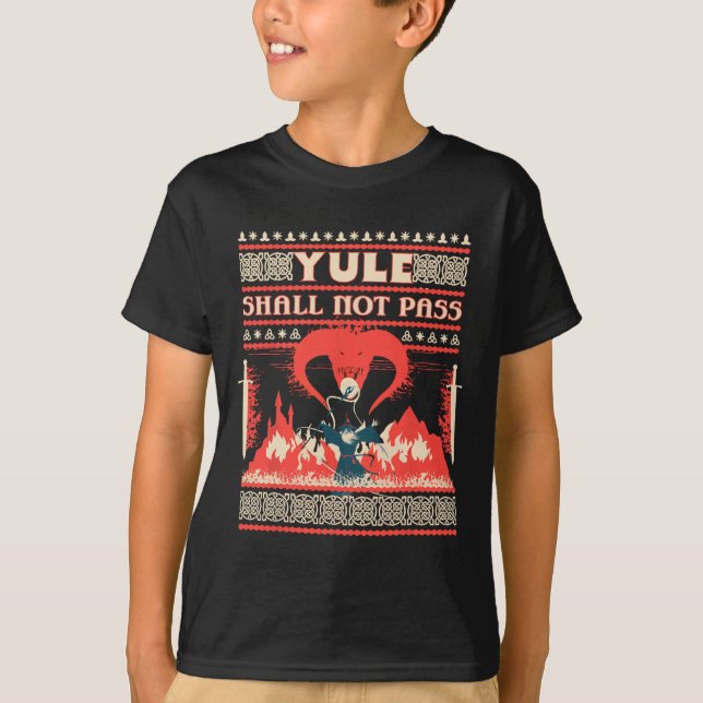 Camiseta Yule Shall Not P Fantasy Wizard Holiday Pun Funny  (Frente)