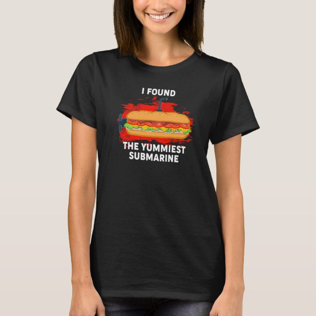 Camiseta Yummiest Submarino Hoagie Sub Sandwich Comida Pun (Frente)