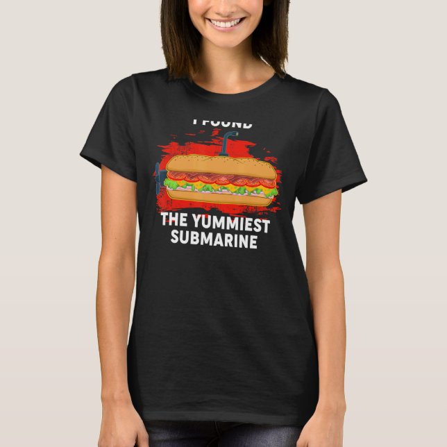 Camiseta Yummiest Submarino Hoagie Sub Sandwich Comida Pun (Frente)