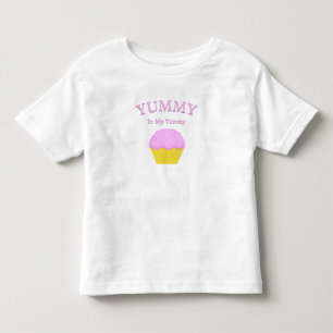 Camiseta YUMMY Na Minha Barriguinha Cupcake Rosa 