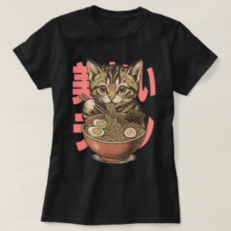 Camiseta Yummy Ramen Kitten Black