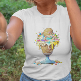 Camiseta Yummy Whimsical Sorvete Sundae