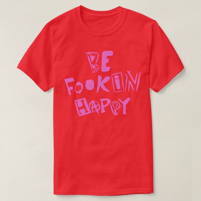 Camiseta YungBlud Be Fookin Happy (Frente do Design)