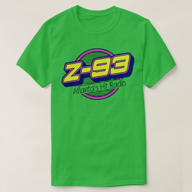 Camiseta Z 93 Atlanta bate na estação de rádio retrofalsa (Frente do Design)