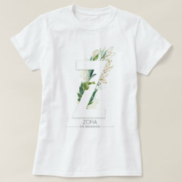Camiseta Z Monograma Verde Dourado Deixa Elegante
