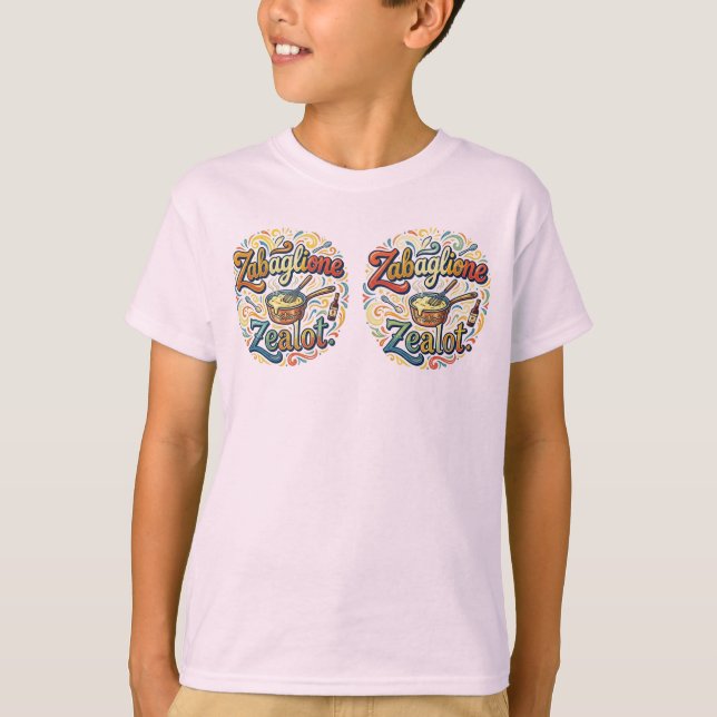 Camiseta Zabaglione Zealot – Doce Devoção Servida Fresca (Frente)