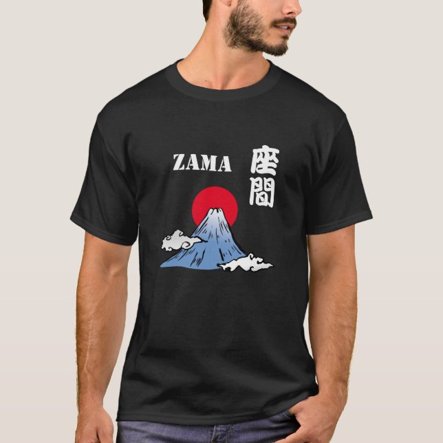 Camiseta ZAMA com o Monte Fuji e o Sol (Frente)