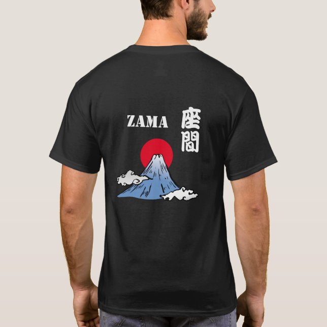 Camiseta ZAMA com o Monte Fuji e o Sol (Verso)