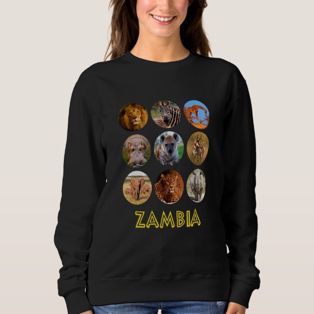 Camiseta Zâmbia Animais Africanos Animais Selvagens E Natur (Frente)