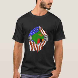 Camiseta Zâmbia Chest EUA América Zambiana Bandeira Zambian