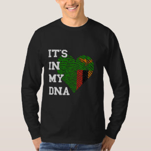 Camiseta Zâmbia Está no Meu DNA Coração Orgulho Zambiano Za