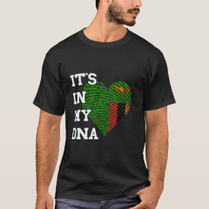 Camiseta Zâmbia Está no Meu DNA Coração Orgulho Zambiano Za