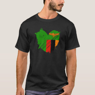 Camiseta Zâmbia Flag Eu amo Zâmbia Está no meu DNA para Zam