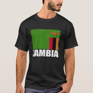 Camiseta Zâmbia Flag Grunge Vintage Souvenir Zâmbia