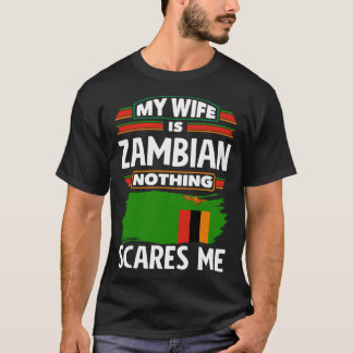 Camiseta Zâmbia Zâmbia Bandeira Zambiana Minha Esposa É Zam