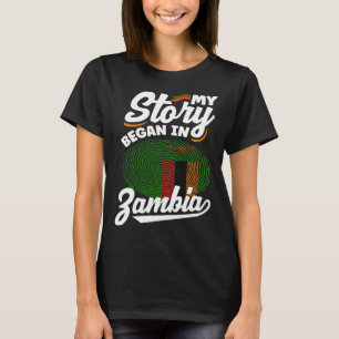 Camiseta Zâmbia Zâmbia Bandeira Zambiana Minha História Com